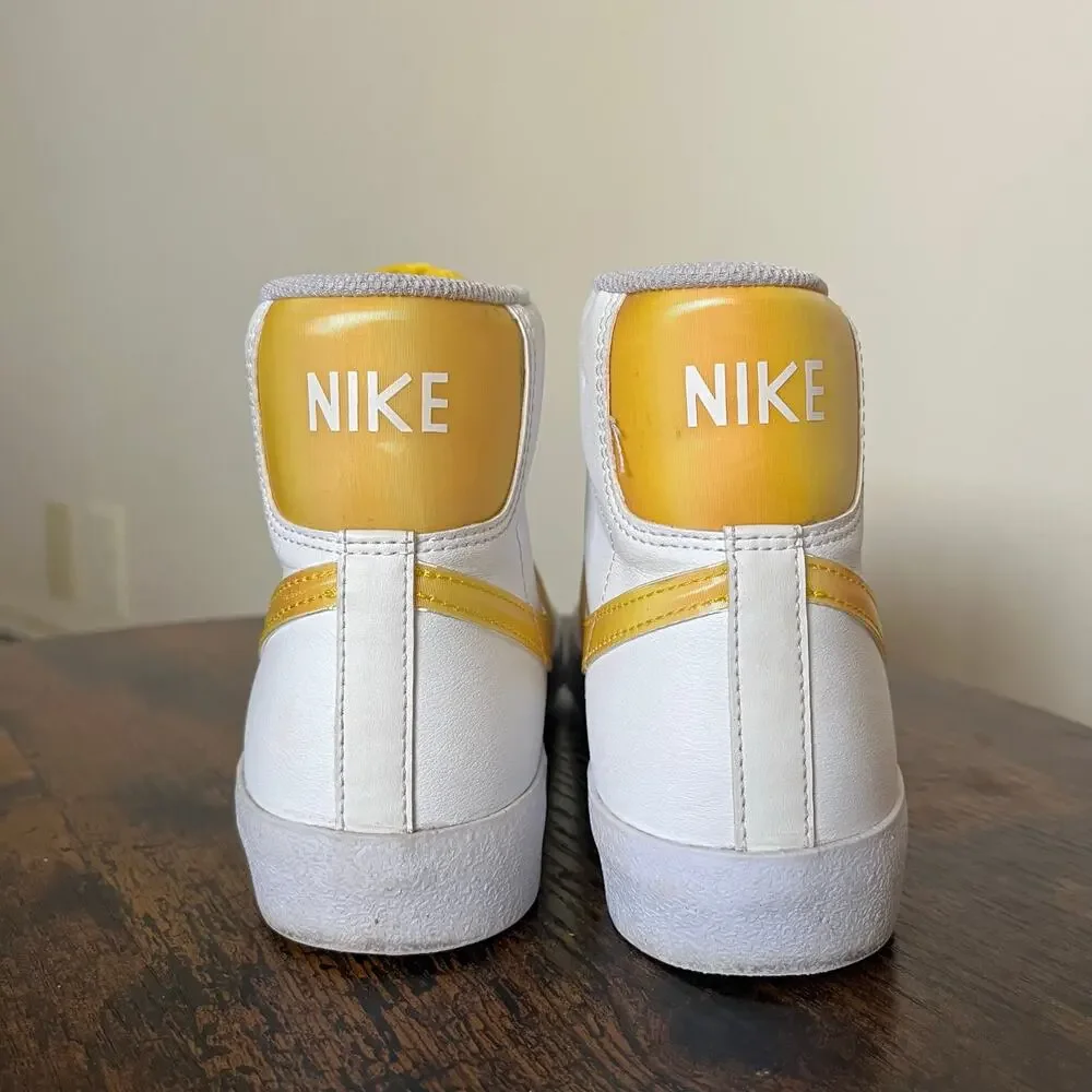 Nike Shoes Blazer Mid Sneaker Next Nature Lace Up White Yellow‎ YOUTH 5